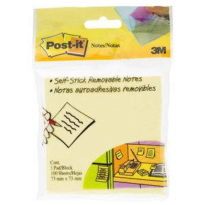 Post-it Notes Yellow 654-HBY 76 x 76mm pack of 12 pads 100 sheets each canary yellow repositionable sticky notes recyclable SFI certified for everyday office use