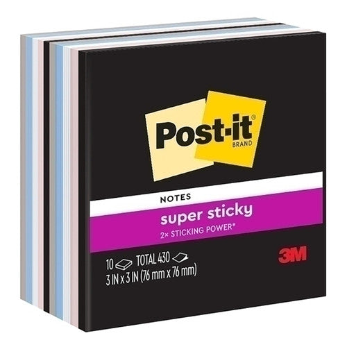 Post-it Super Sticky Notes Simply Serene 654-10SSNE 76 x 76mm pack of 10 pads 90 sheets each in soft muted Simply Serene colours with 2x Super Sticky adhesive