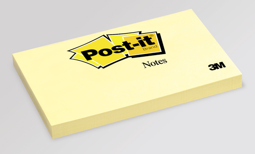 Post-it Notes 655 canary yellow 76 x 127mm sticky notes pack of 12 pads with 100 sheets each repositionable self-stick notes for offices and home workspaces