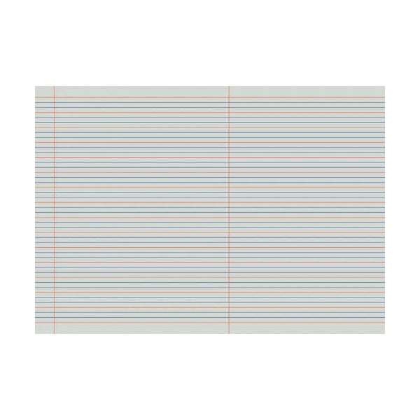 Open Protext QLD Year 2 ruled exercise book with ruled lines and a red margin across both pages
