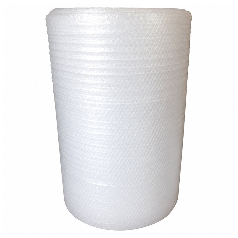 Clear Protext heavy duty industrial bubble wrap jumbo roll presented upright against a clean white background. The isolated product image clearly displays the substantial roll size, transparent cushioning material and continuous construction, representing the 1500 mm wide by 115 metre non perforated format designed for demanding packaging applications.