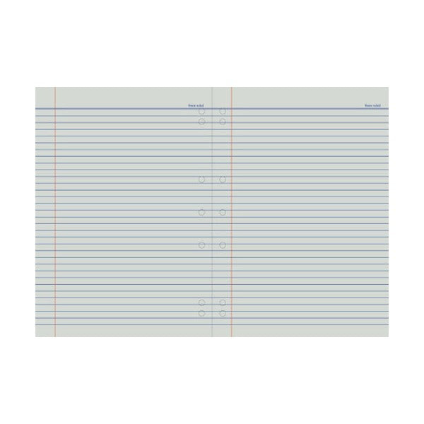 Protext Premium B3 binder book opened to show 8mm ruled lines, red margins and punched holes running down both sides of the spine