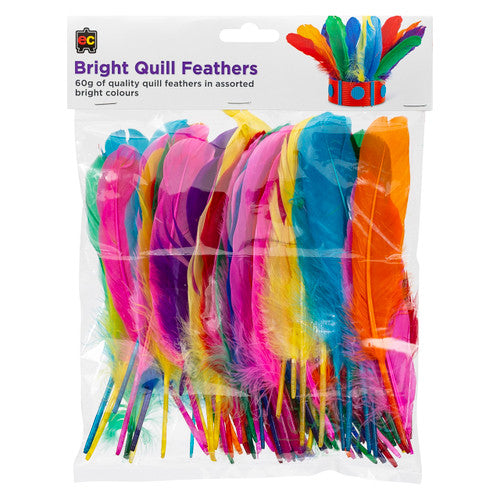 Educational Colours Bright Quill Feathers 60g Pack