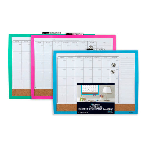 Quartet Magnetic Calendar Planner Board 450 x 600mm SRT Pack of 6