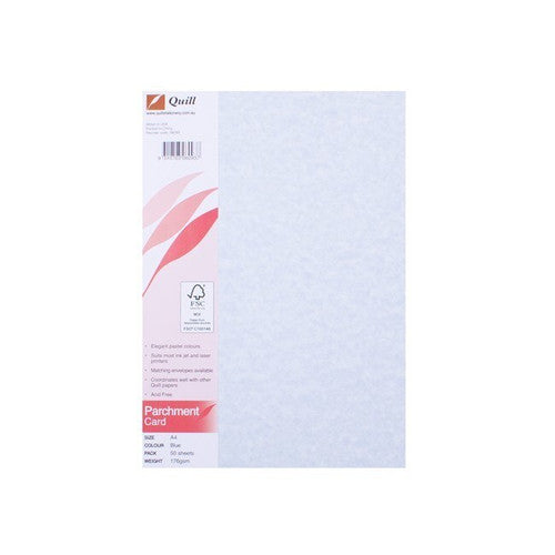 Quill Parchment Board 176gsm A4 Blue Pack of 50