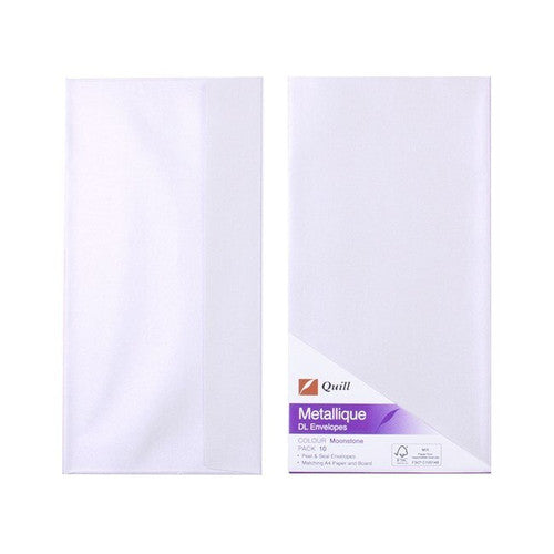 Quill Metallique Envelope 120gsm DL Moonstone Pack of 10