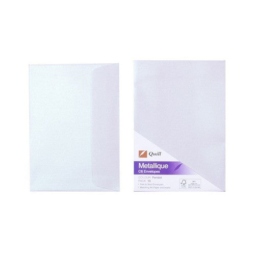 Quill Metallique Envelope 120gsm C6 Peridot Pack of 10
