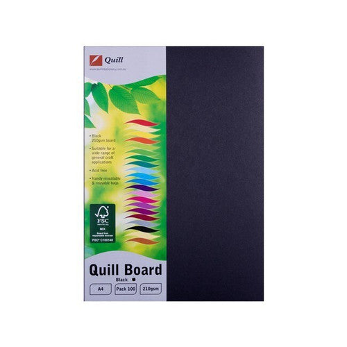 Quill Surface Board 210gsm A4 Black Pack of 100