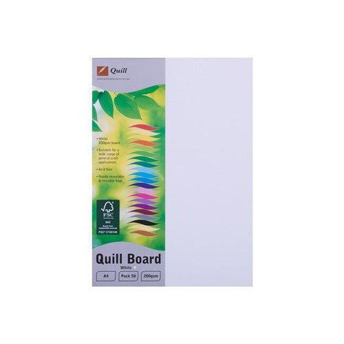 Quill Pasteboard 200gsm A4 White Pack of 50