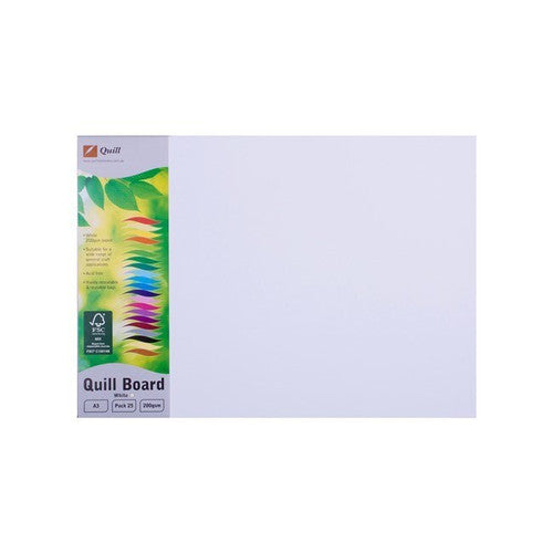 Quill Pasteboard 200gsm A3 White Pack of 25