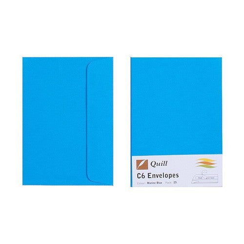 Quill Envelope 80gsm C6 Marine Blue Pack of 25