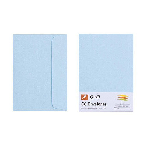 Quill Envelope 80gsm C6 Powder Blue Pack of 25