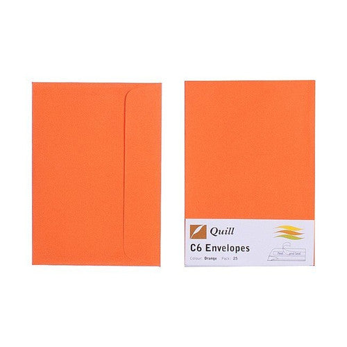 Quill Envelope 80gsm C6 Orange Pack of 25