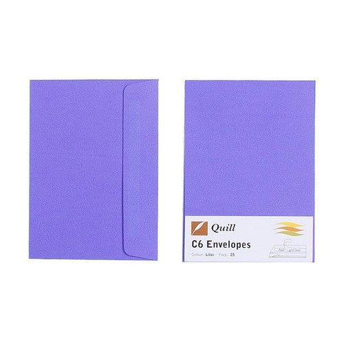 Quill Envelope 80gsm C6 Lilac Pack of 25