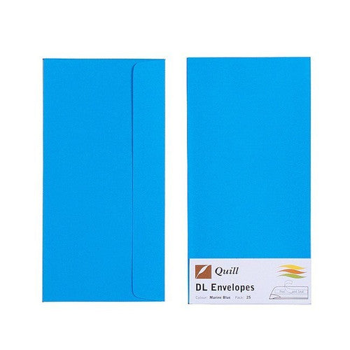 Quill Envelope 80gsm DL Marine Blue Pack of 25