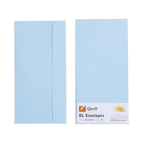 Quill Envelope 80gsm DL Powder Blue Pack of 25