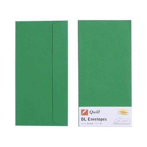Quill Envelope 80gsm DL Emerald Pack of 25