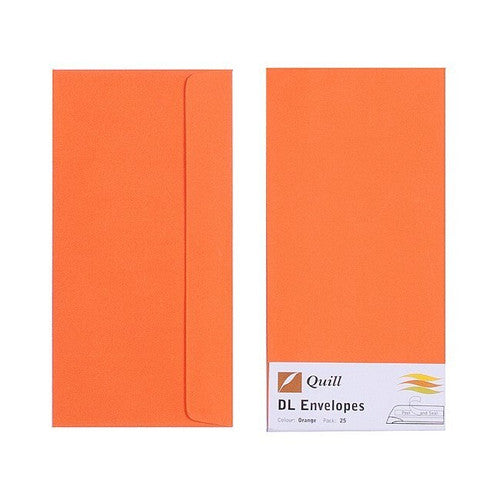 Quill Envelope 80gsm DL Orange Pack of 25