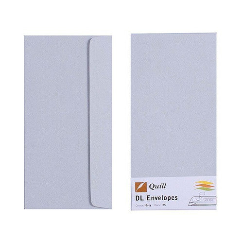 Quill Envelope 80gsm DL Grey Pack of 25