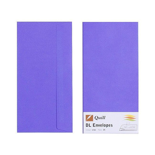 Quill Envelope 80gsm DL Lilac Pack of 25