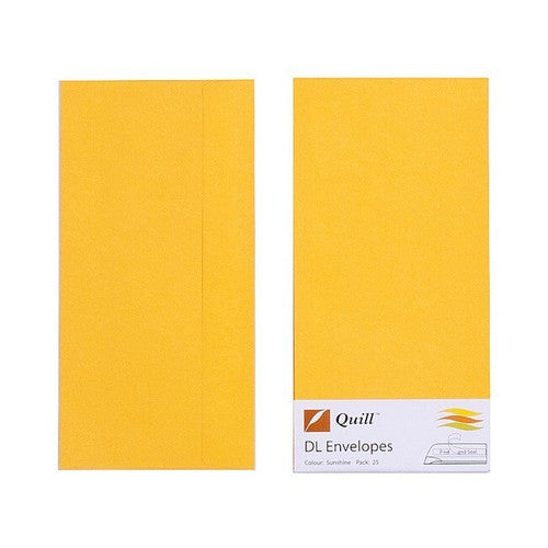 Quill Envelope 80gsm DL Sunshine Pack of 25