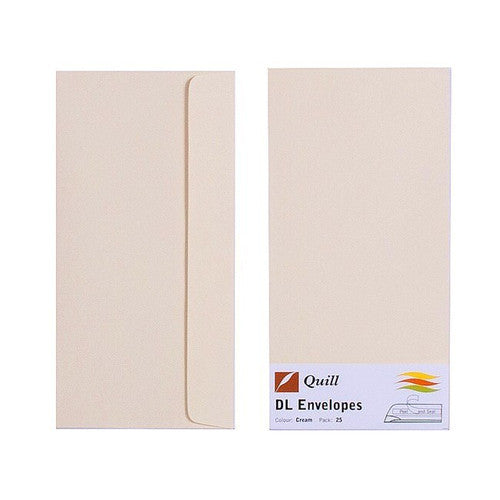 Quill Envelope 80gsm DL Cream Pack of 25