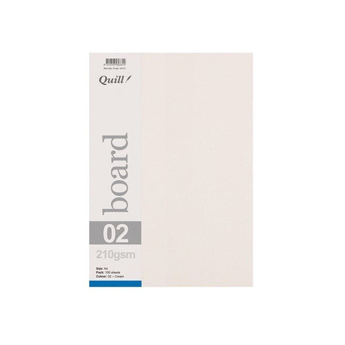 Quill Board 210gsm A4 Cream Pack of 100