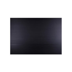 Quill Signboard PP 5mm A3 in black, a single plain black board with a fine fluted surface shown landscape on a white background