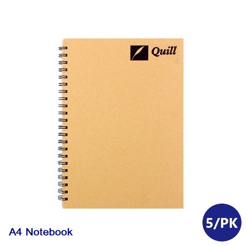 Quill Hardcover Notebook Ruled 70gsm A4 160 Pages Beige Pack of 5