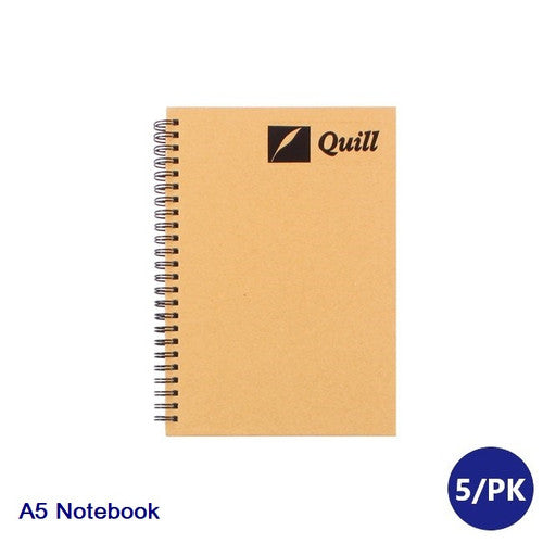 Quill Hardcover Notebook Ruled 70gsm A5 160 Pages Beige Pack of 5