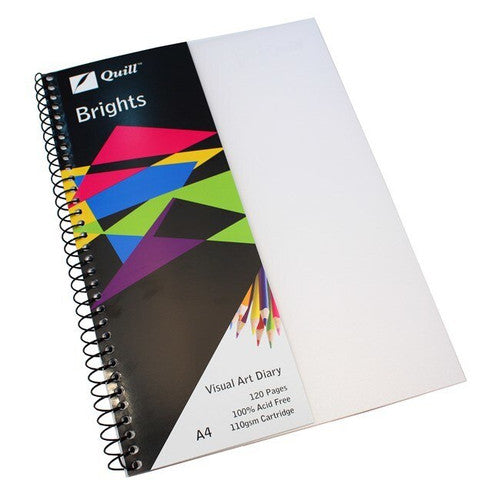 Quill Visual Art Diary PP 110gsm A4 120 Pages Frost Pack of 5