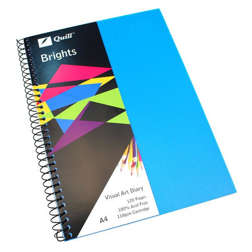 Quill Visual Art Diary PP 110gsm A4 120 Pages Marine Blue Pack of 5