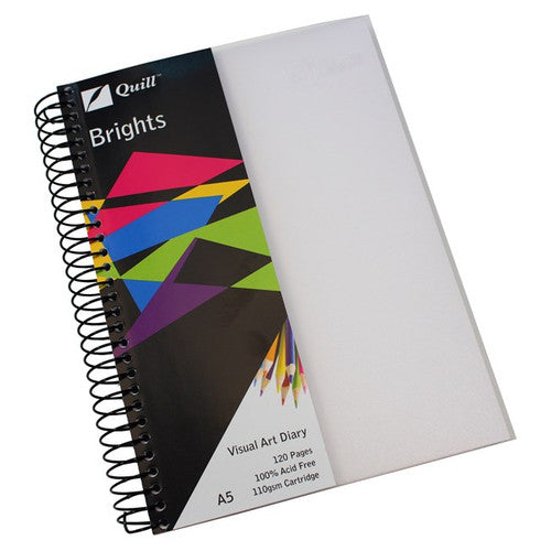 Quill Visual Art Diary PP 110gsm A5 120 Pages Frost Pack of 5