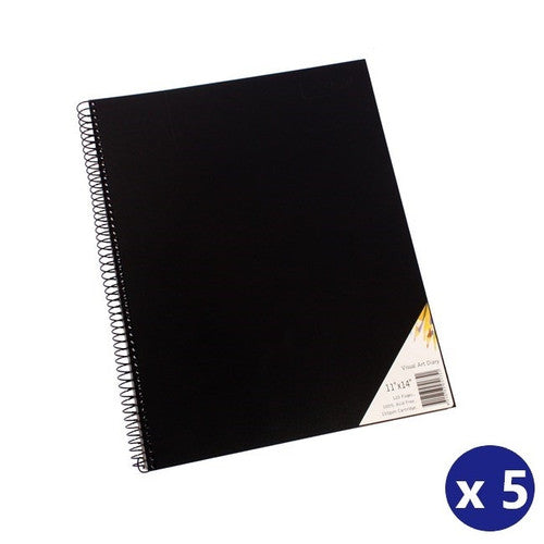 Quill Visual Art Diary PP 110gsm 11 x 14 120 Pages Black Pack of 5