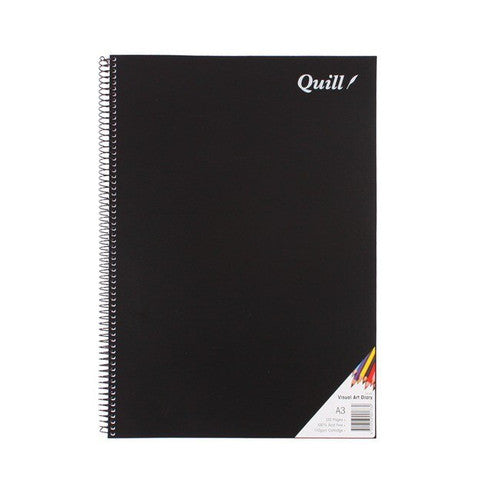 Quill Visual Art Diary PP 110gsm A3 120 Pages Black Pack of 5