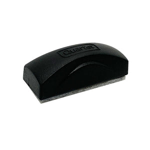 Quartet QTMINIERASER mini magnetic eraser, a black eraser with a smooth top, the Quartet name and a grey base. 1 eraser is shown, not the pack of 12