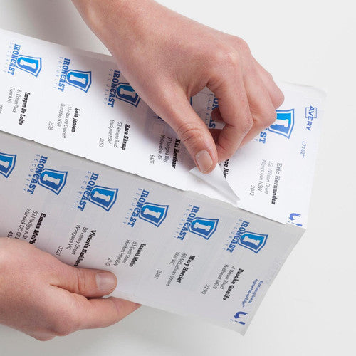AveryEco Quick Peel Address Labels with Sure Feed L7157 3300 Pack 64 x 24.3mm Laser White 33UP
