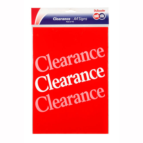 QuikStik A4 Clearance Signs Pack of 10 - image 1