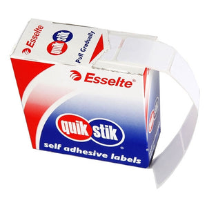 QuikStik Removable Adhesive Label Dispenser Rectangle 44 x 89mm White pack of 100, large white rectangular labels with removable adhesive for name badges, visitor identification and archive storage