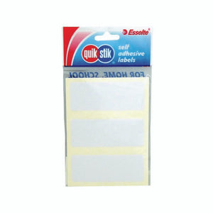 QuikStik Label Rectangle 29 x 76mm White Hangsell pack of 21, white rectangular labels with permanent adhesive for labelling files, storage boxes, parcels and personal belongings