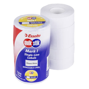 QuikStik Mark I Removable Pricing Gun Labels White Pack of 5 Rolls - image 1