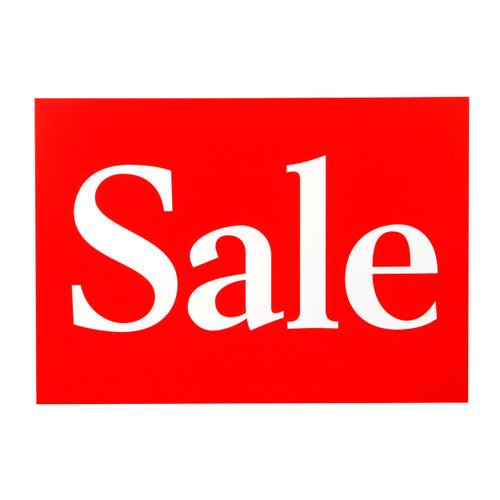 QuikStik Sign A4 Sale pack of 10, bold high-visibility Sale printed retail signs for highlighting discounted product areas and promotional sections in stores