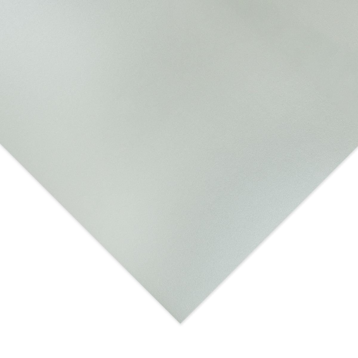 Corner of a sheet of Quill Metallique Board A3 in Silver Shadow photographed close up, showing the board edge and a pale grey finish