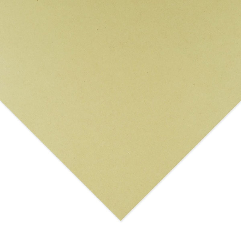Close up of a corner of Quill Kraft Board A2, showing the natural kraft colour and the clean edge of the board sheet