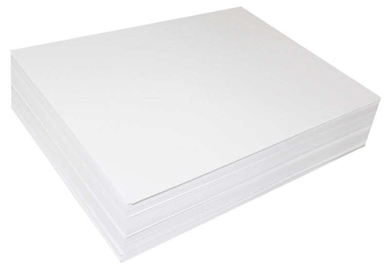 Quill Cartridge Paper 110gsm A1 white sheets stacked flat and shown at an angle, with the thickness of the pack visible