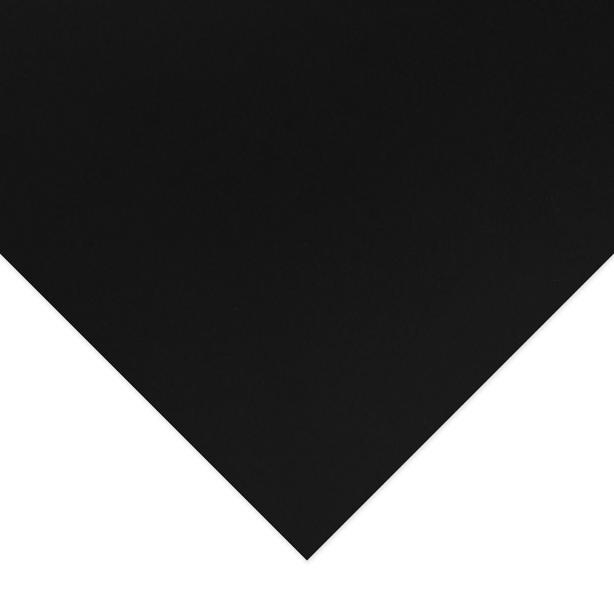 Quill Surface Board 210gsm black, close view of one corner of a black board sheet angled downward on a white background