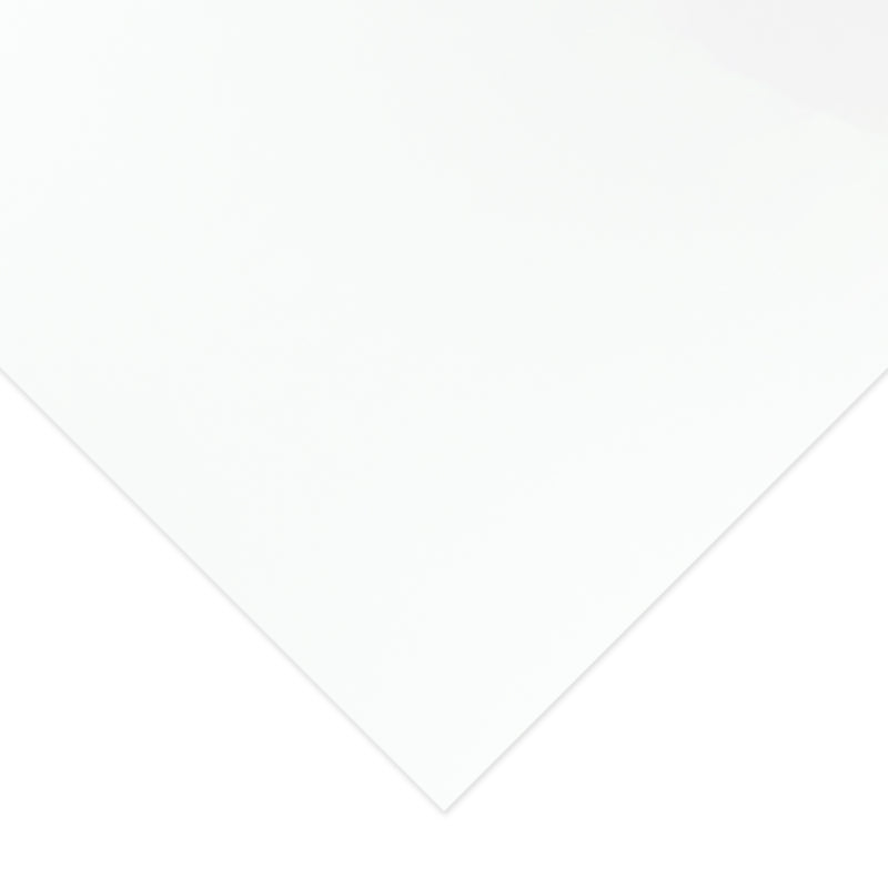Close view of a white Quill Pasteboard A3 sheet with one corner angled towards the camera, showing the plain smooth white surface