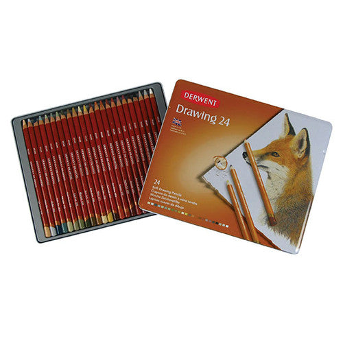 Derwent Drawing Pencil Assorted Tin of 24 Box of 3