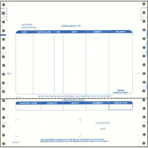 Bala Hartley Statement Continuous Business Forms 216 x 216mm Box of 1000