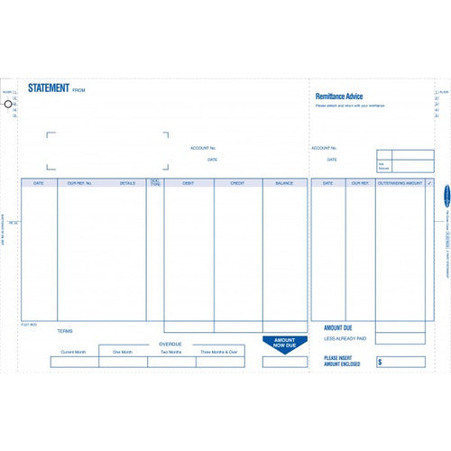 Bala BOS Statement Continuous Business Forms 216 x 330mm Box of 1000